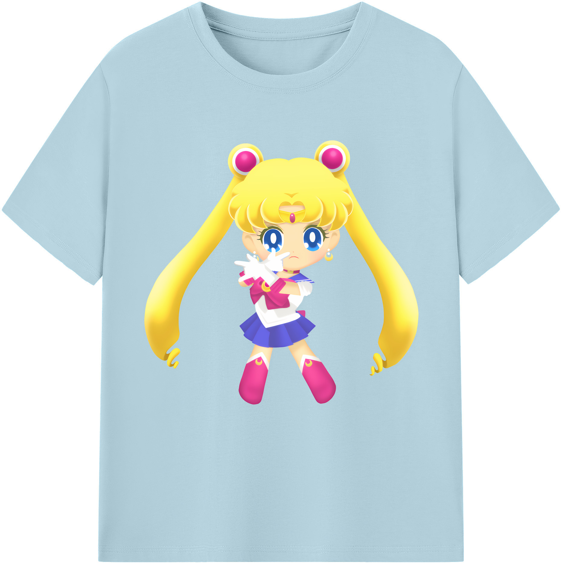 （画像用） 美少女戦士セーラームーン 月野 うさぎ つきの うさぎ Sailor Moon Tsukino Usagi 綿100％半袖Tシャツ（フロントプリント）